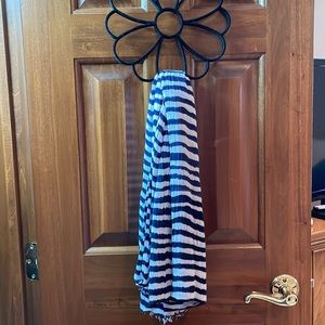 Navy and white striped scarf